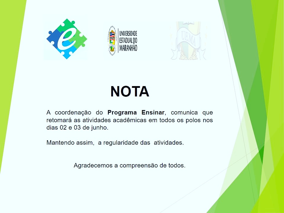 Aulas do Programa Ensinar retornam neste fim de semena