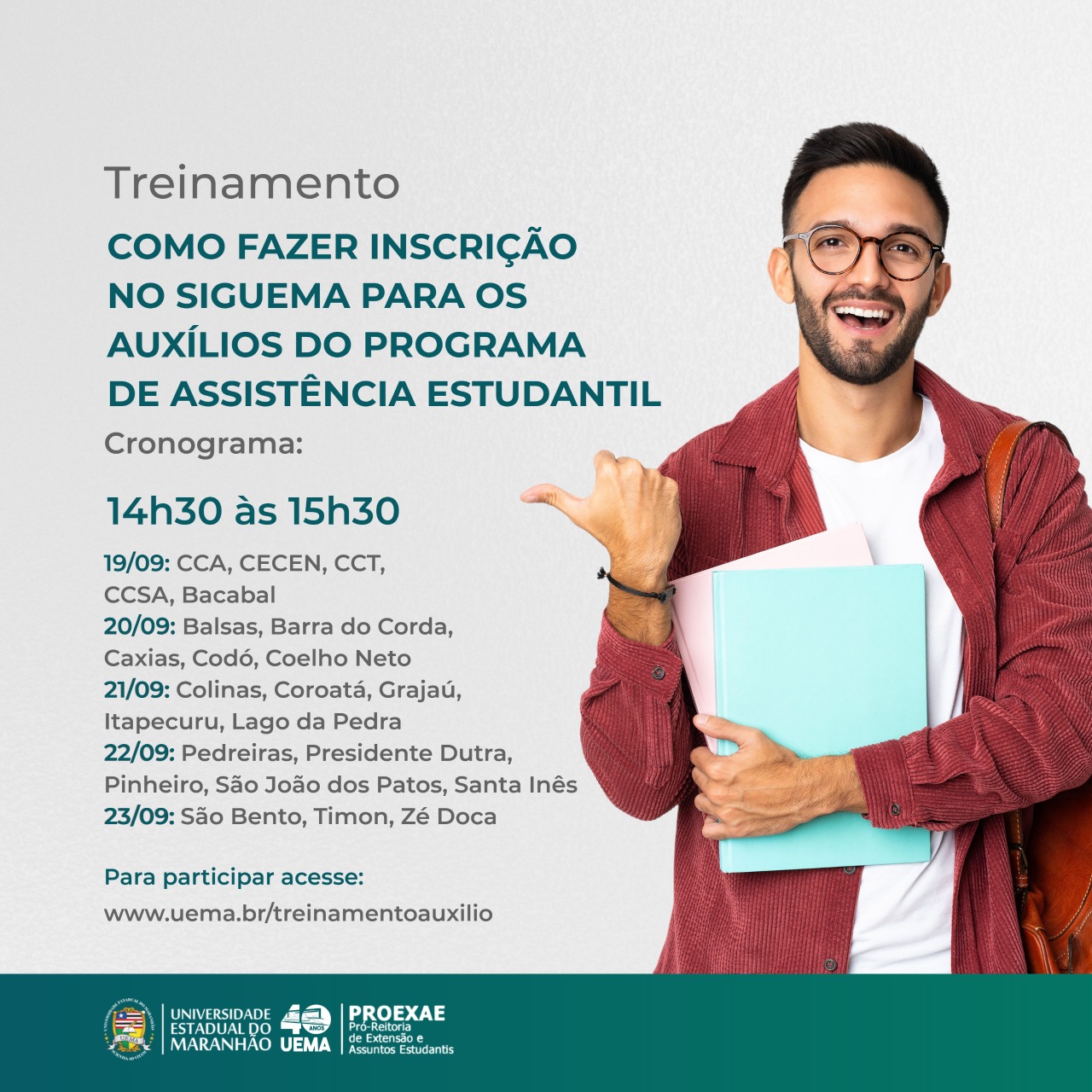 ATENÇÃO alunos: treinamento para inscrição nos auxílios do Programa de Assistência Estudantil