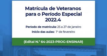 Matrícula de estudantes no período especial 2022.4 Programa Ensinar