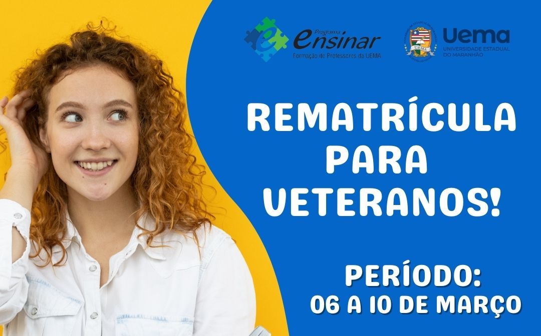 Rematrícula para veteranos do Programa Ensinar acontece de 06 a 10 de março