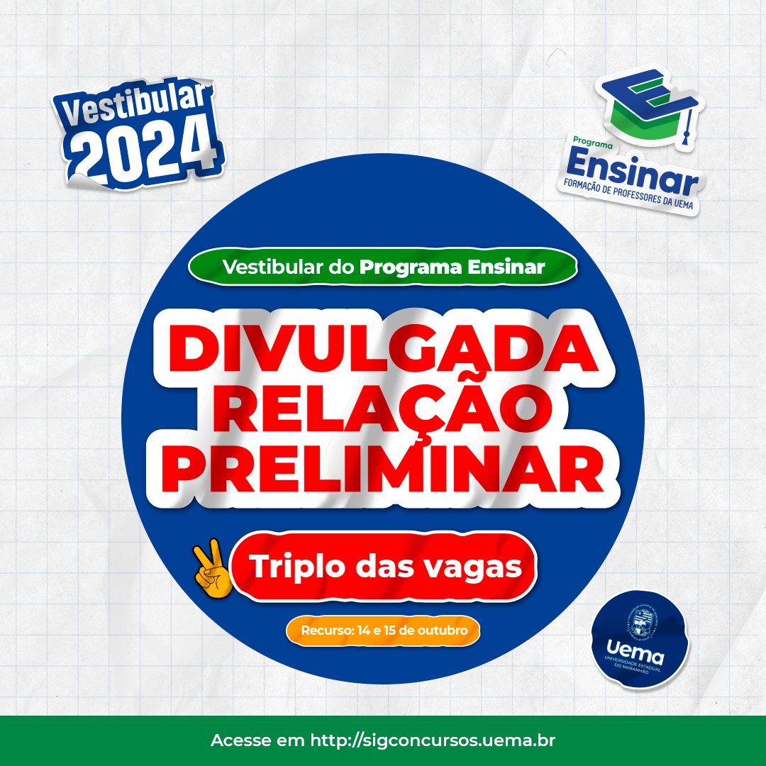 Relação preliminar de candidatos incluídos até o triplo de vagas – Ensinar 2024