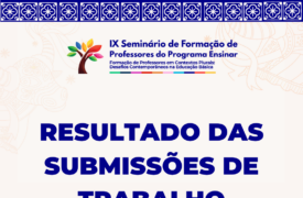Divulgação do resultado final de trabalhos científicos do IX Seminário de Formação de Professores